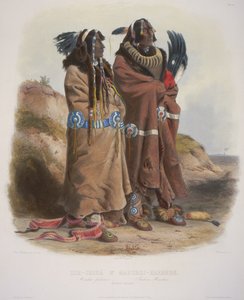 Sih-Chida and Mahchsi-Karehde, Mandan Indians by Karl Bodmer